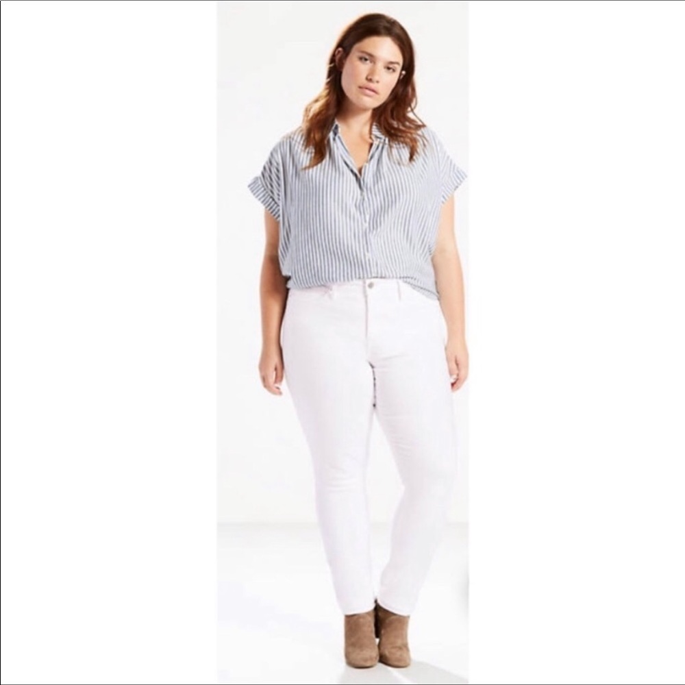 NWT Levis Jeans 311 Shaping Skinny White Slim 18W